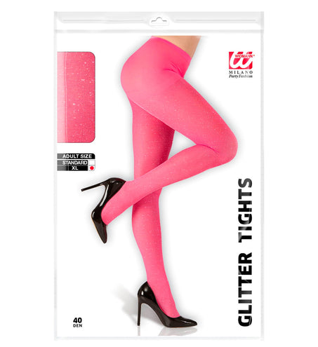 e-carnavalskleding-SYK Glitter panty roze dames