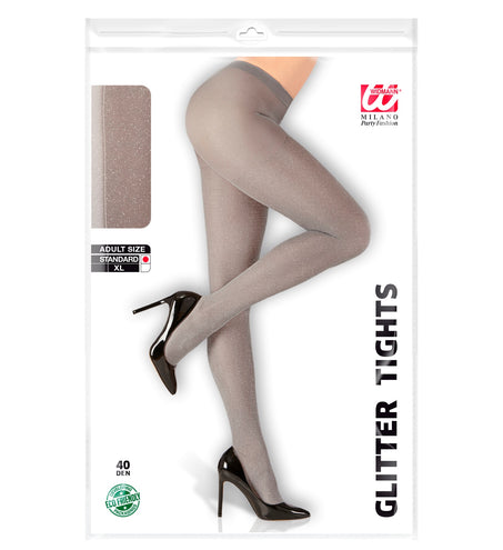e-carnavalskleding-SYK Glitter panty zilver dames