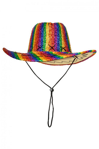 e-carnavalskleding-SYK Glitter regenboog cowboyhoed