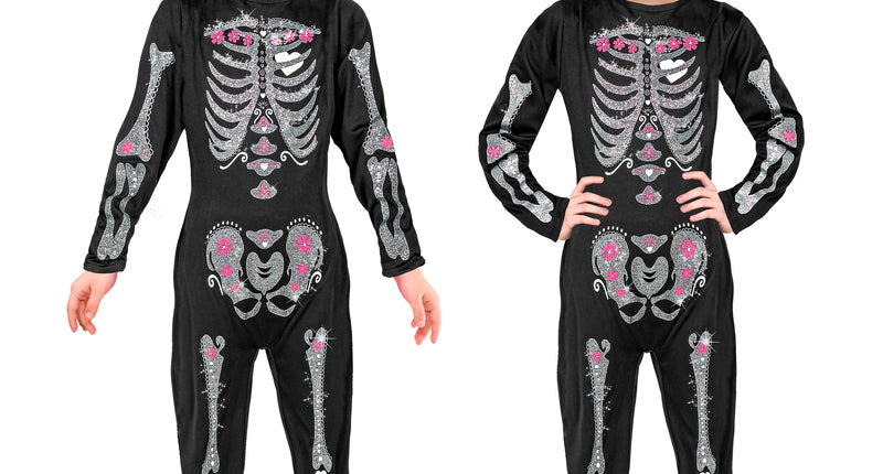 e-carnavalskleding-SYK Glitter skelet pak kinderen