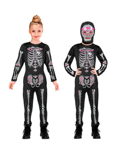 e-carnavalskleding-SYK Glitter skelet pak kinderen