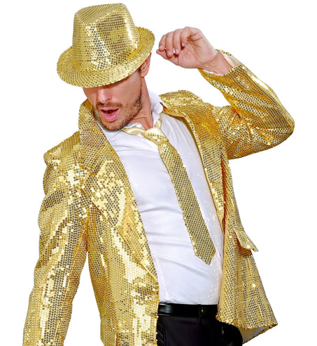 e-carnavalskleding-SYK Glitter stropdas goud pailletten