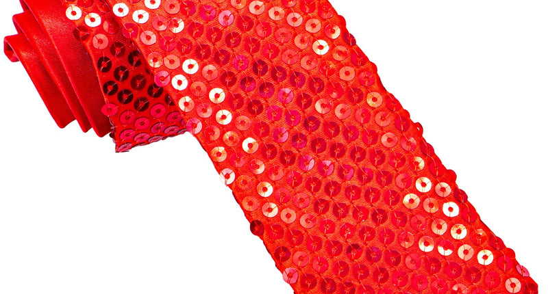 e-carnavalskleding-SYK Glitter stropdas rood pailletten