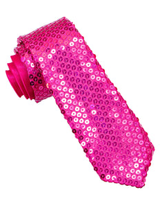 e-carnavalskleding-SYK Glitter stropdas roze pailletten