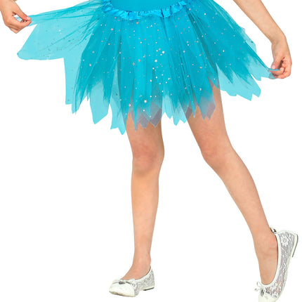 e-carnavalskleding-SYK Glitter tutu rok blauw kinderen