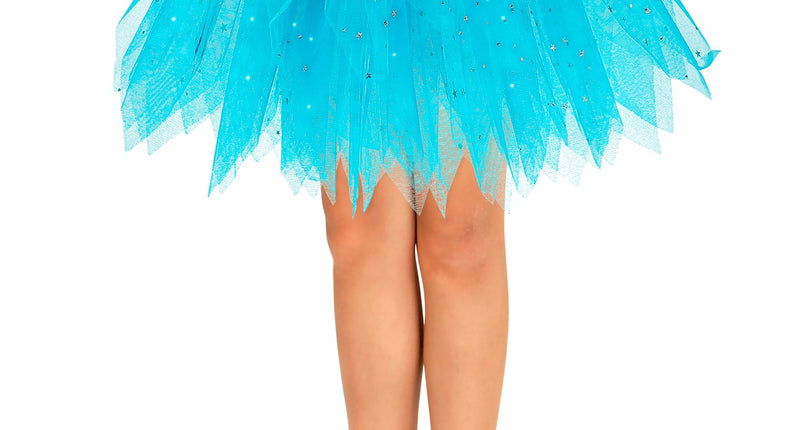 e-carnavalskleding-SYK Glitter tutu rok blauw kinderen