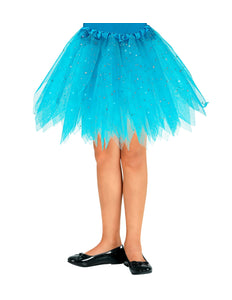 e-carnavalskleding-SYK Glitter tutu rok blauw kinderen