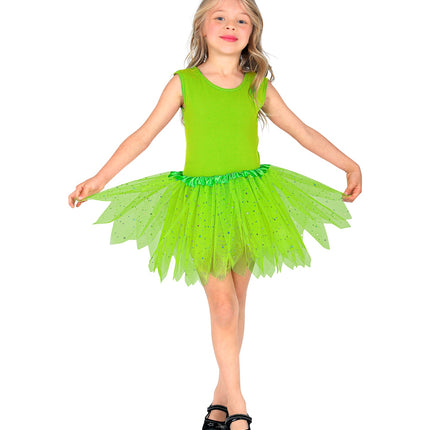 e-carnavalskleding-SYK Glitter tutu rok groen kinderen