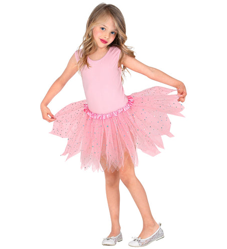 e-carnavalskleding-SYK Glitter tutu rok kort lichtroze kinderen