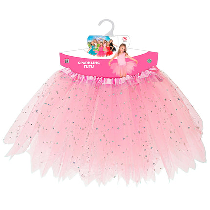 e-carnavalskleding-SYK Glitter tutu rok kort lichtroze kinderen