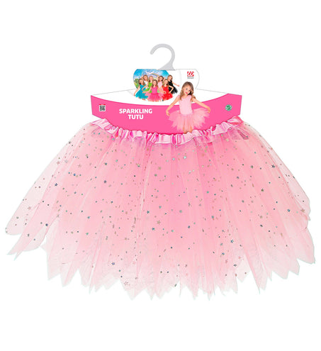 e-carnavalskleding-SYK Glitter tutu rok kort lichtroze kinderen