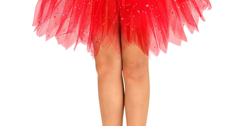 e-carnavalskleding-SYK Glitter tutu rok kort rood kinderen