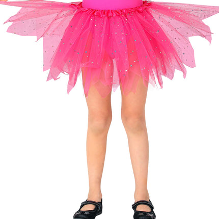 e-carnavalskleding-SYK Glitter tutu rok kort roze kinderen