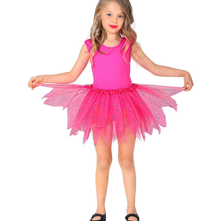 e-carnavalskleding-SYK Glitter tutu rok kort roze kinderen