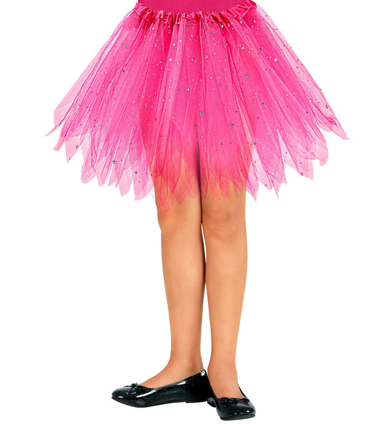 e-carnavalskleding-SYK Glitter tutu rok kort roze kinderen