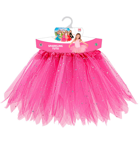 e-carnavalskleding-SYK Glitter tutu rok kort roze kinderen