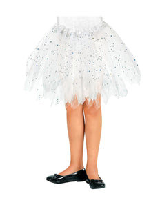 e-carnavalskleding-SYK Glitter tutu rok kort wit kinderen