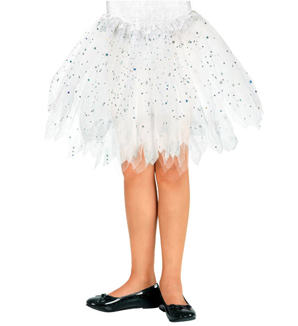 e-carnavalskleding-SYK Glitter tutu rok kort wit kinderen