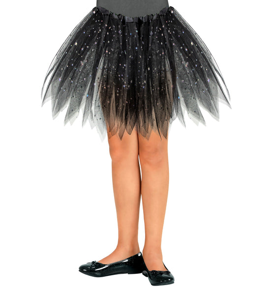 e-carnavalskleding-SYK Glitter tutu rok kort zwart kinderen