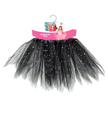 e-carnavalskleding-SYK Glitter tutu rok kort zwart kinderen