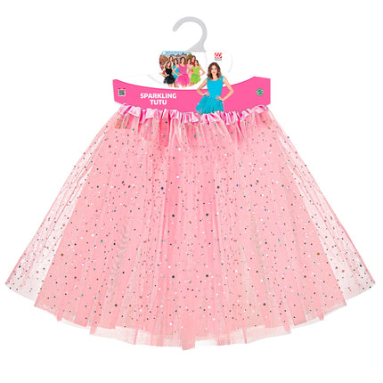 e-carnavalskleding-SYK Glitter tutu rok lichtroze dames