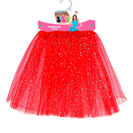 e-carnavalskleding-SYK Glitter tutu rok rood dames