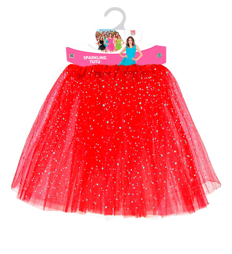 e-carnavalskleding-SYK Glitter tutu rok rood dames