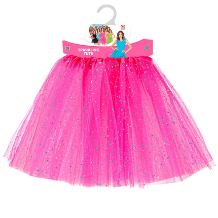 e-carnavalskleding-SYK Glitter tutu rok roze dames