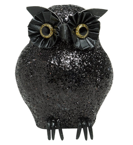 e-carnavalskleding-SYK glitter uil zwart 10x5cm