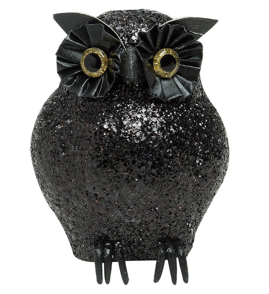 e-carnavalskleding-SYK glitter uil zwart 10x5cm