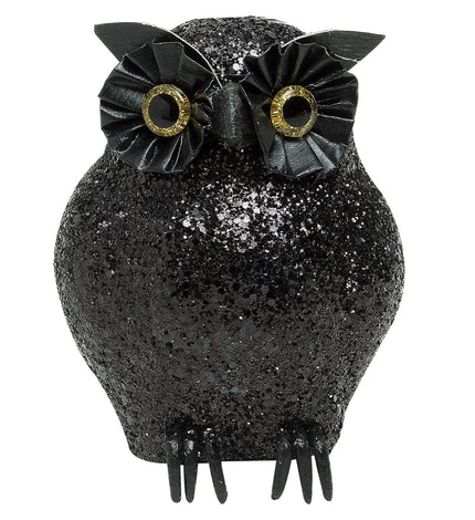 e-carnavalskleding-SYK glitter uil zwart 10x5cm