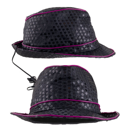 e-carnavalskleding-SYK Glitterhoed pailleten met licht roze