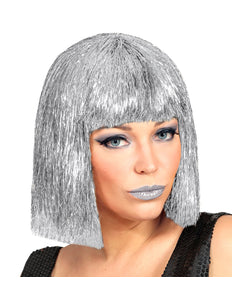 e-carnavalskleding-SYK Glitterpruik zilver Vegas