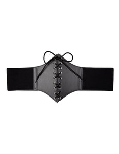 e-carnavalskleding-SYK Gothic Korset Riem - Zwart