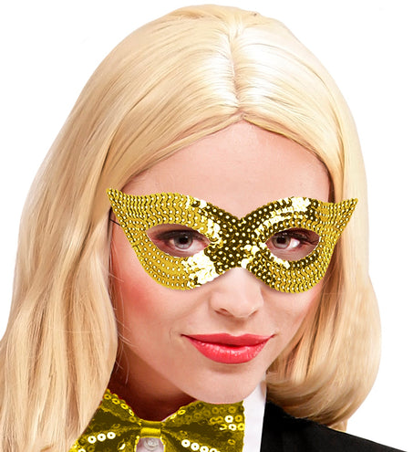 e-carnavalskleding-SYK Goud oogmasker pailletten