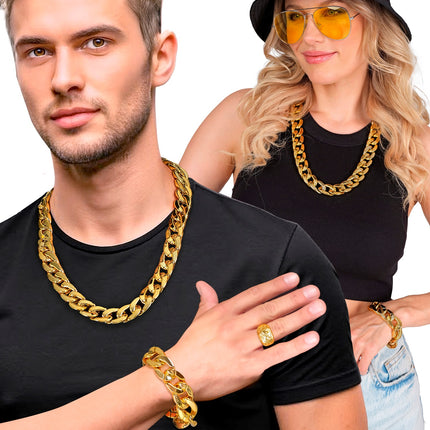 e-carnavalskleding-SYK Gouden armband nep Hip Hop gangster