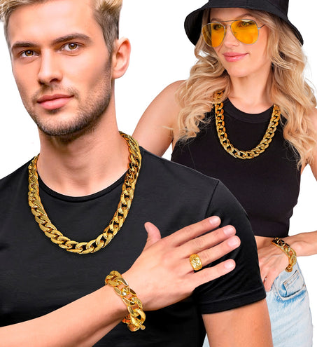 e-carnavalskleding-SYK Gouden armband nep Hip Hop gangster