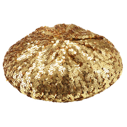 e-carnavalskleding-SYK Gouden baret pailletten glitter muts