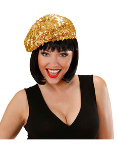 e-carnavalskleding-SYK Gouden baret pailletten glitter muts