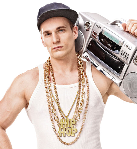 e-carnavalskleding-SYK Gouden bling bling hip hop halsketting