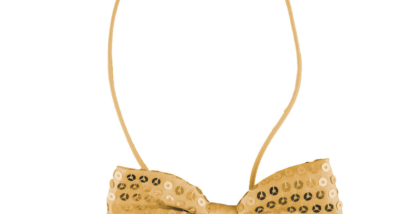 e-carnavalskleding-SYK Gouden disco glitter strik met pailletten