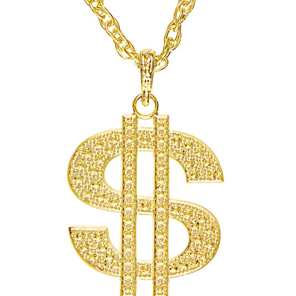 e-carnavalskleding-SYK Gouden dollarketting pooier