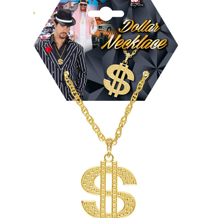 e-carnavalskleding-SYK Gouden dollarketting pooier