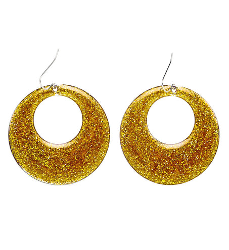 e-carnavalskleding-SYK Gouden glitter oorbellen