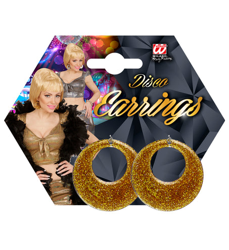 e-carnavalskleding-SYK Gouden glitter oorbellen