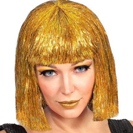 e-carnavalskleding-SYK Gouden glitter pruik Vegas