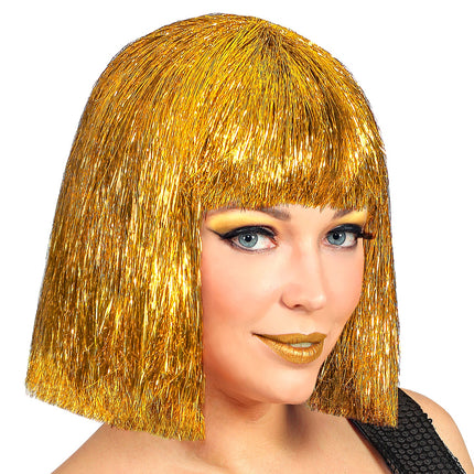 e-carnavalskleding-SYK Gouden glitter pruik Vegas