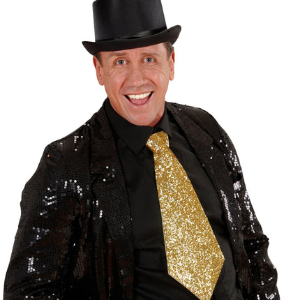 e-carnavalskleding-SYK Gouden glitter stropdas