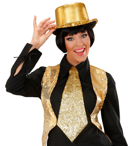 e-carnavalskleding-SYK Gouden glitter stropdas