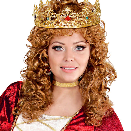 e-carnavalskleding-SYK Gouden kroon met stenen